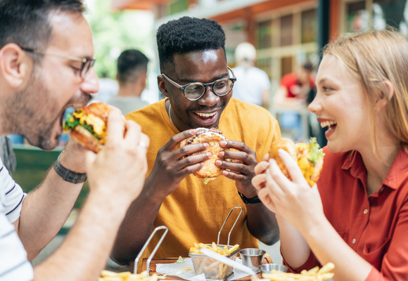 Students eating