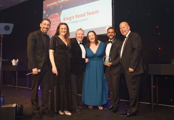 King's College Food team at the PSC awards receiving their trophy