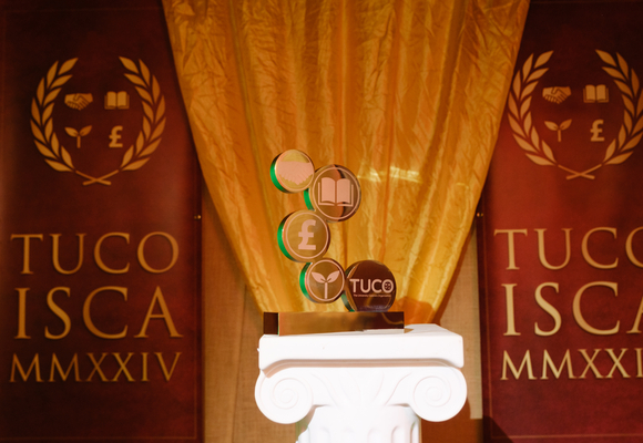 image of a tuco award on a podium